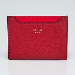 Celine Red Leather Card Holder
